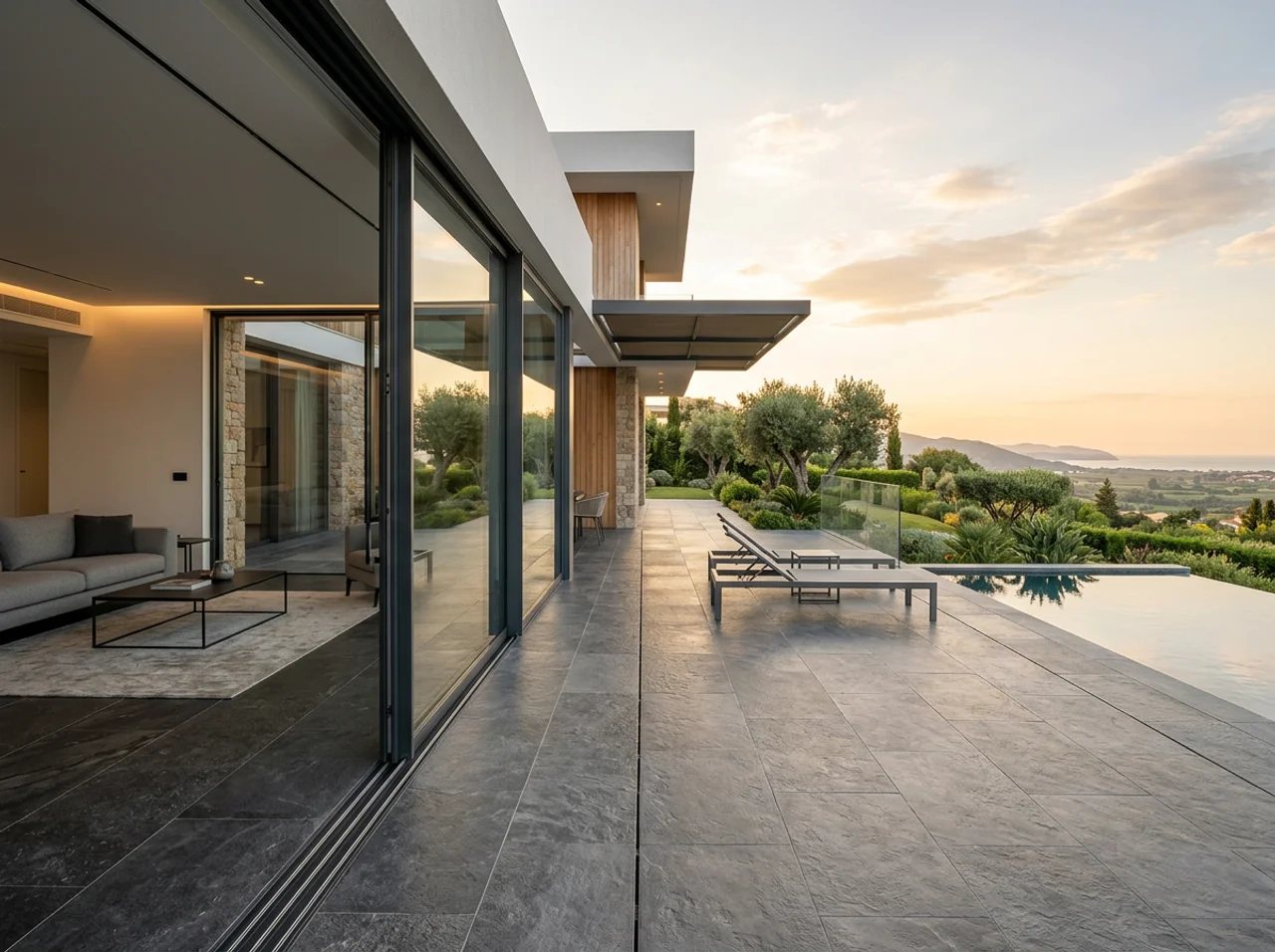 Aluminium patio doors BUDVAR — panoramic glazing