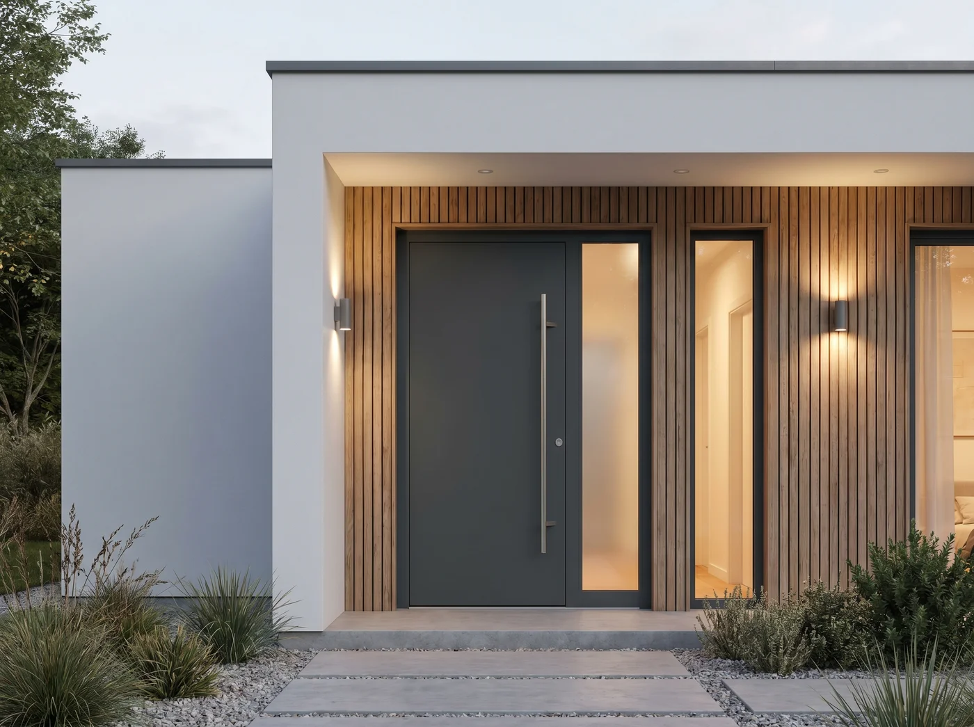 BUDVAR aluminium entrance doors — elegance, security and durability