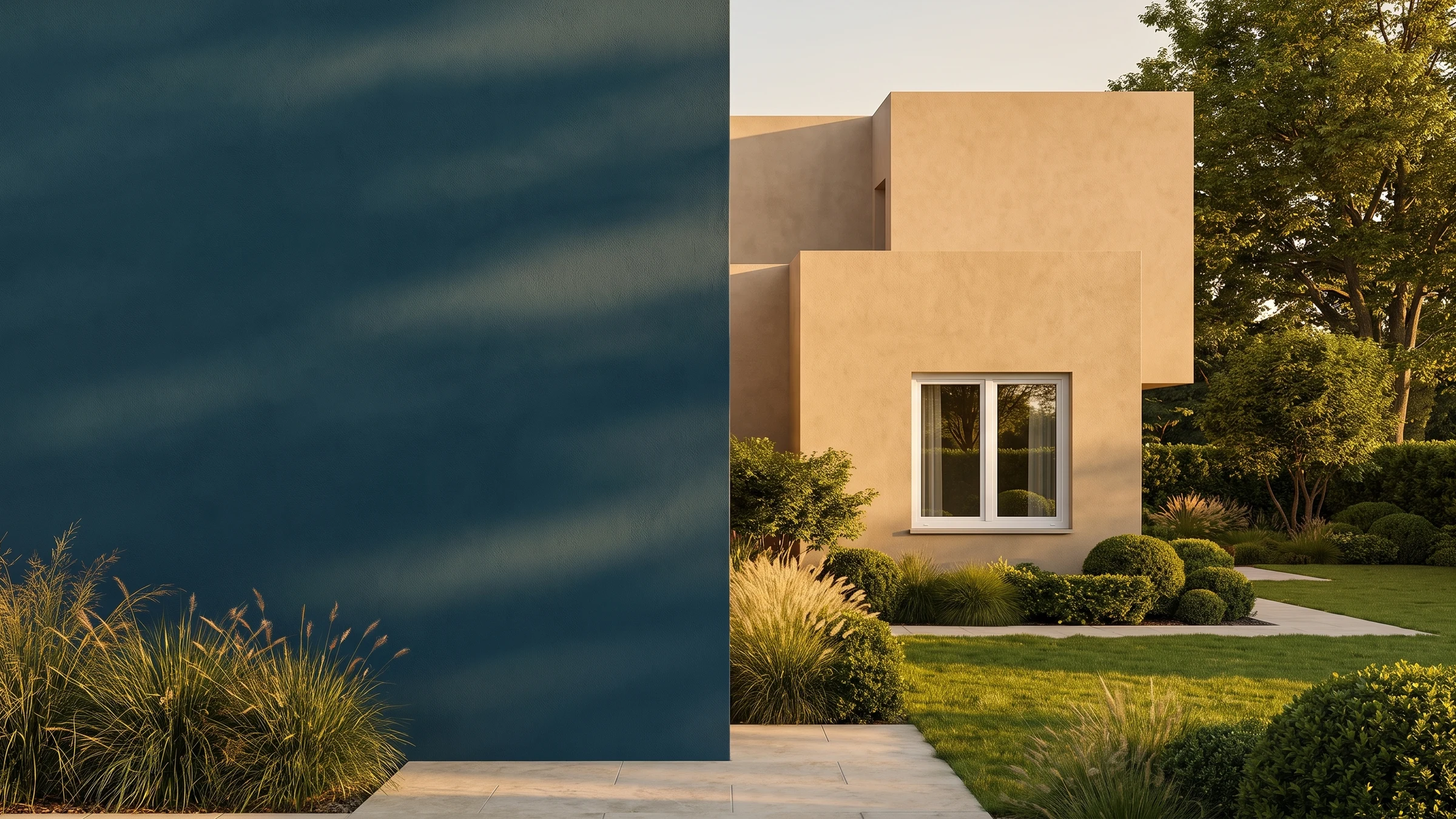House with BUDVAR Ecofutural OC Monoblok window on the brand wall — exterior view