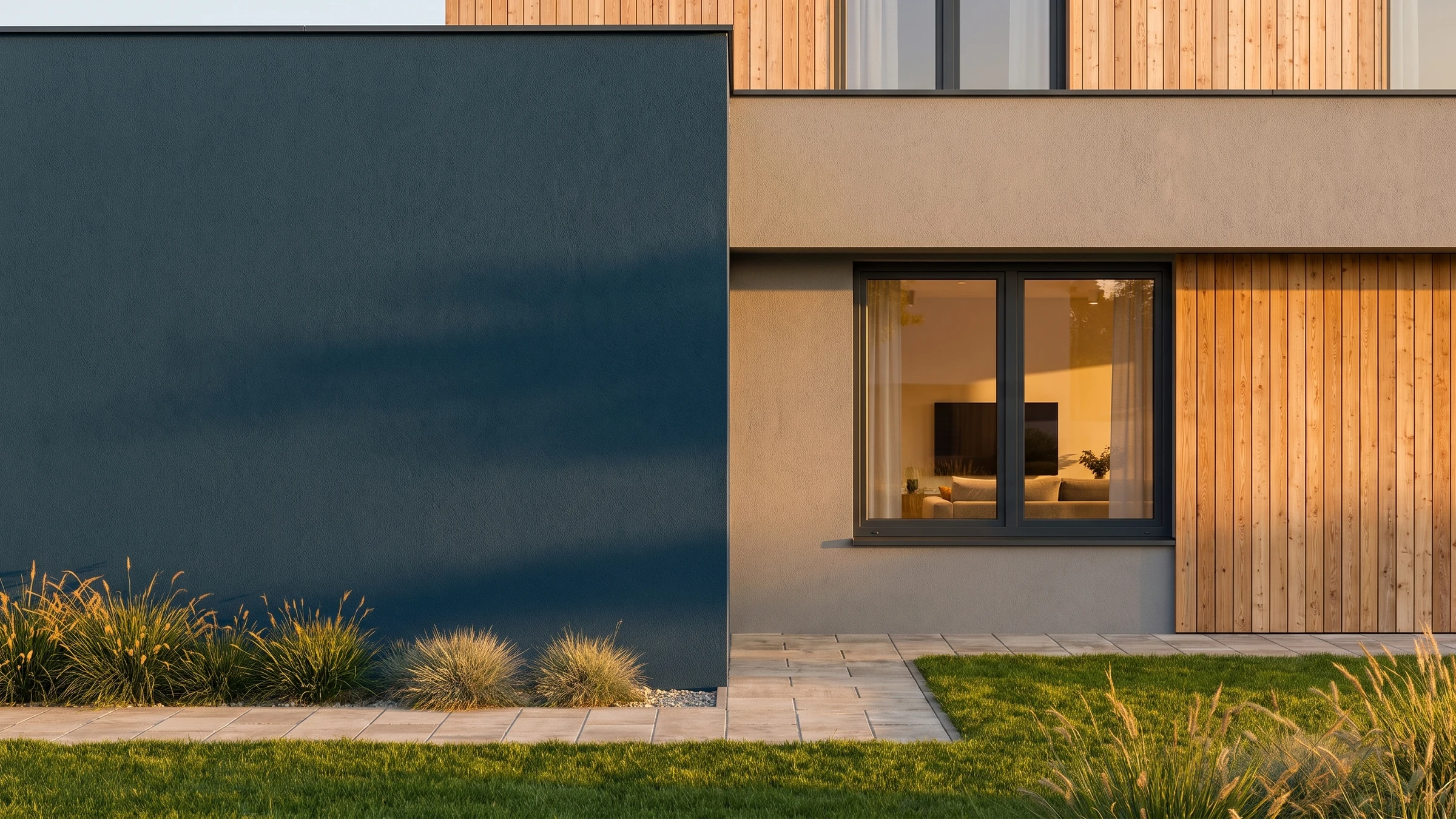 House with BUDVAR Ecofutural OC window on the brand wall — exterior view