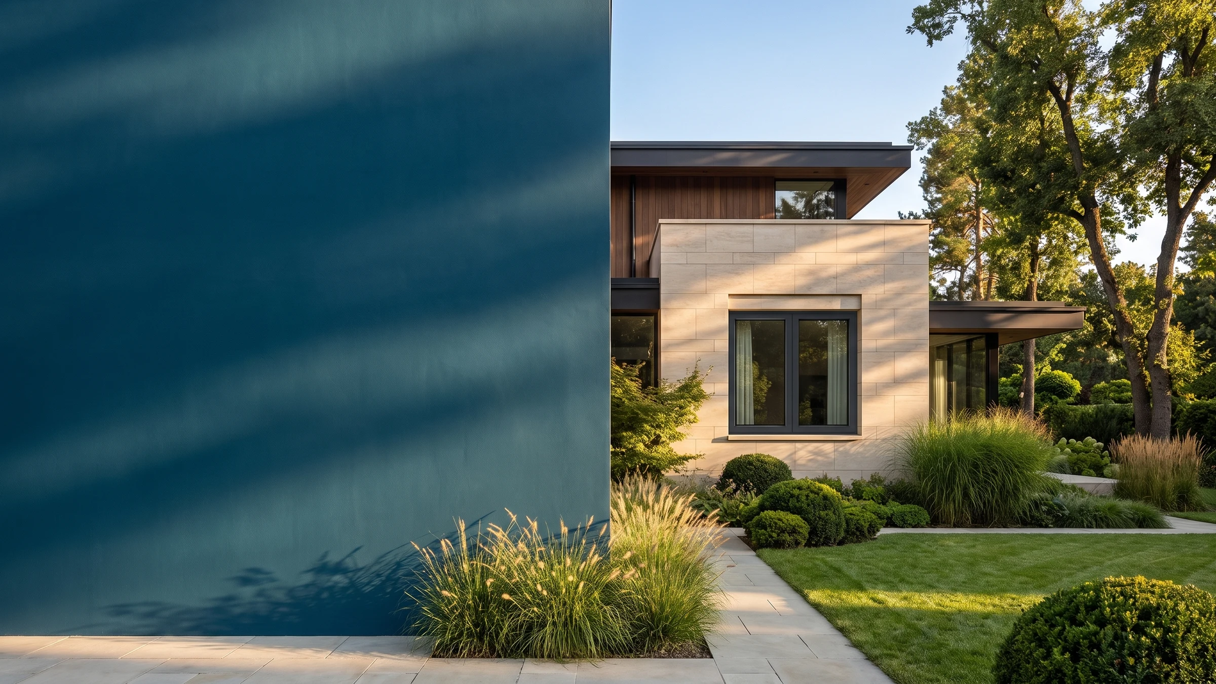 House with BUDVAR MB-79N window on the brand wall — exterior view