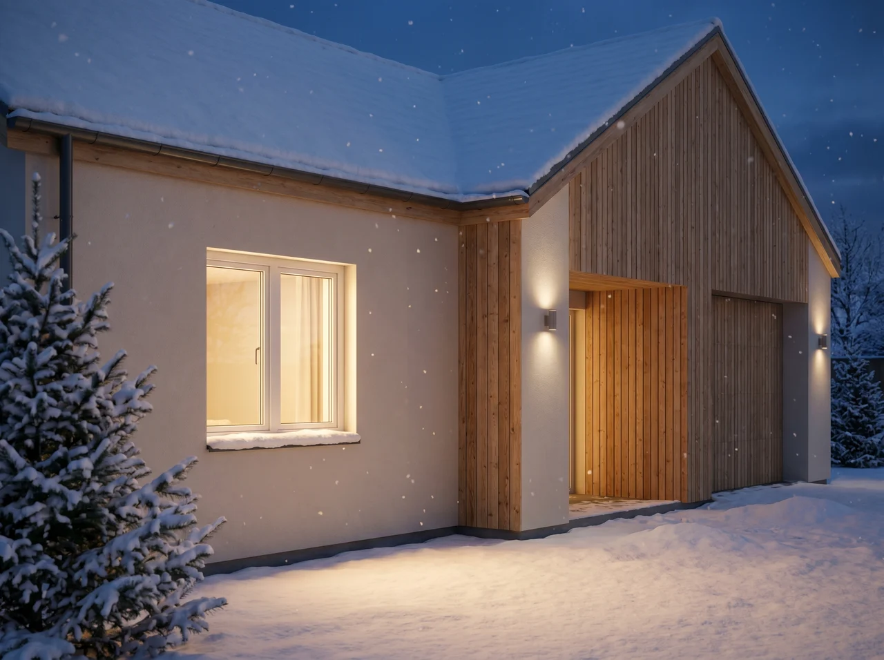 Warm winter interior behind BUDVAR triple glazing