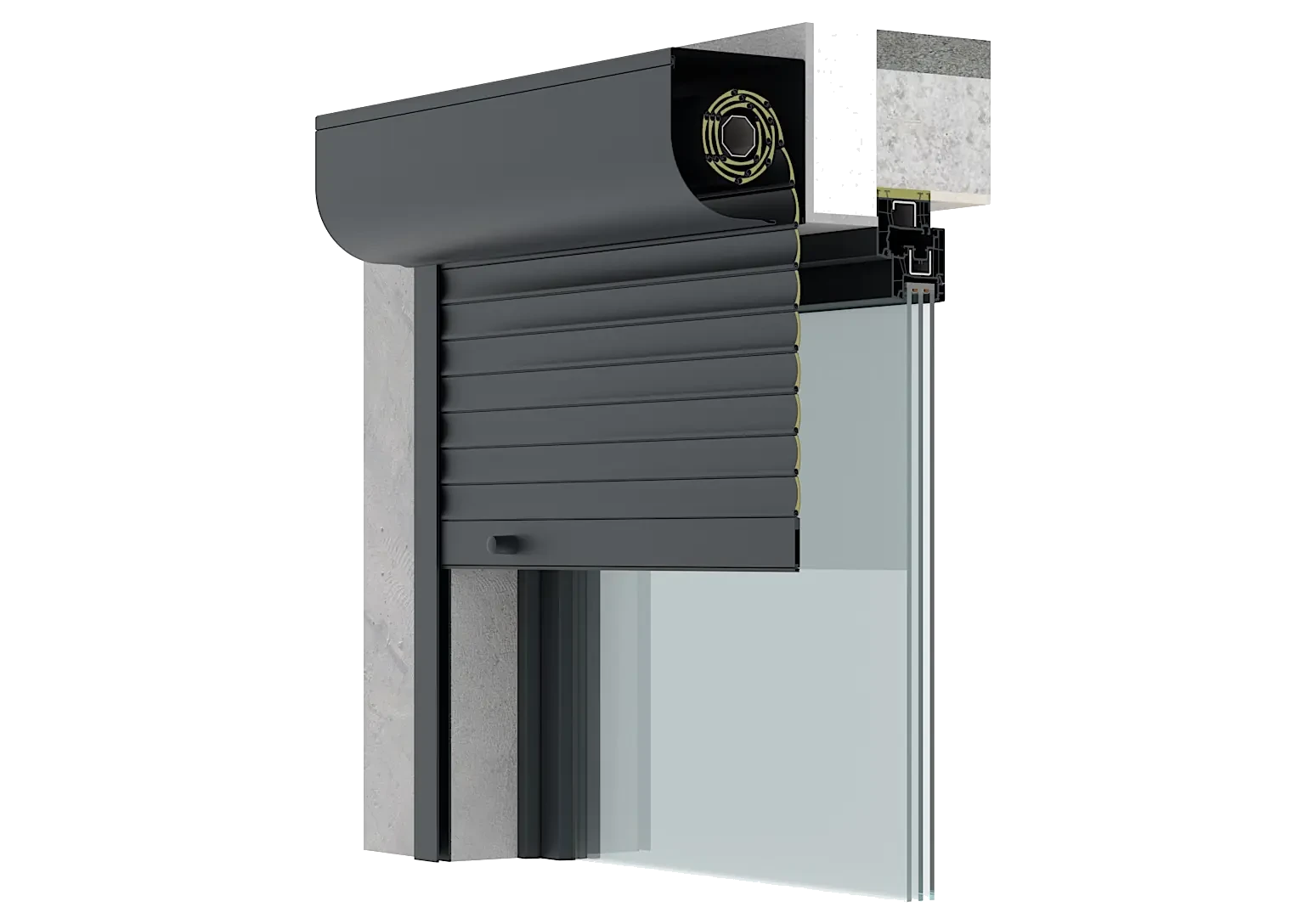 Quarter-round Facade Roller Shutter