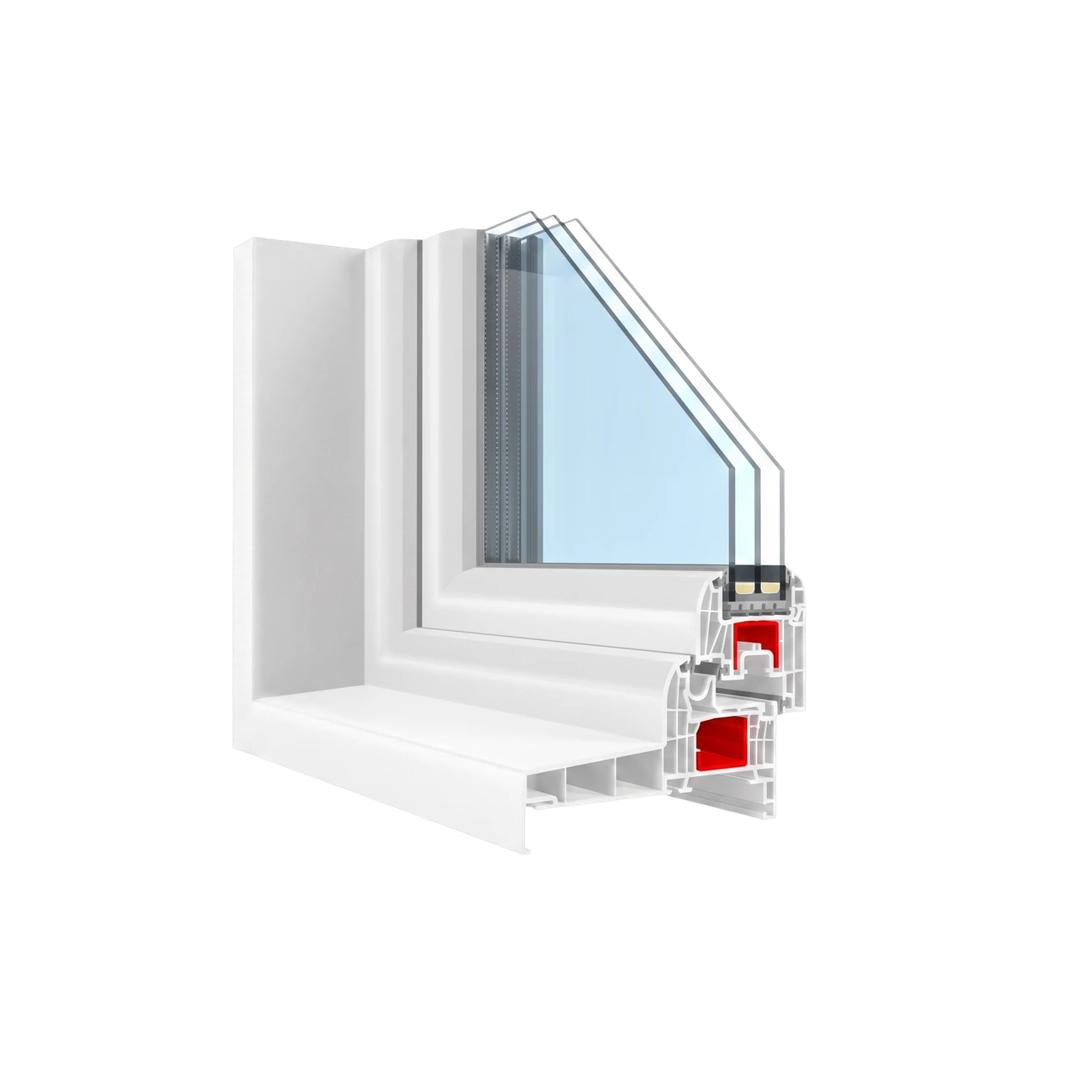 T-Classic MONO corner cross-section — unit 3-pane