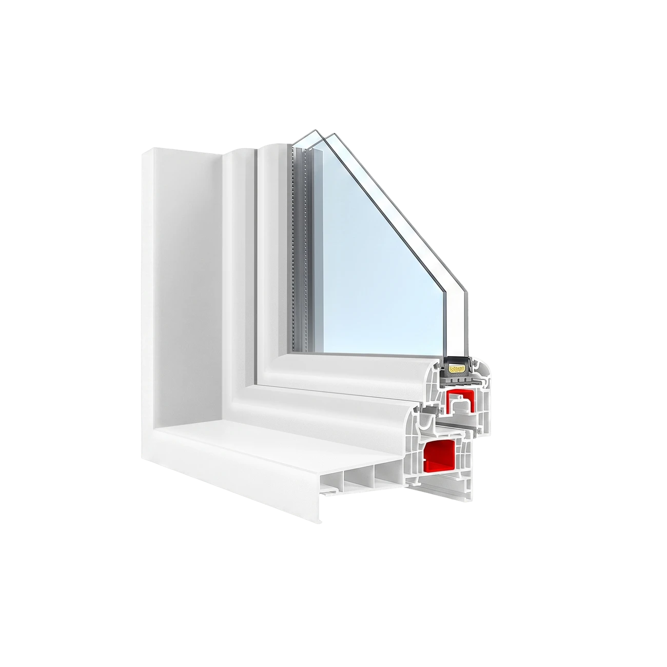 T-Classic Slim MONO corner cross-section — unit 3-pane