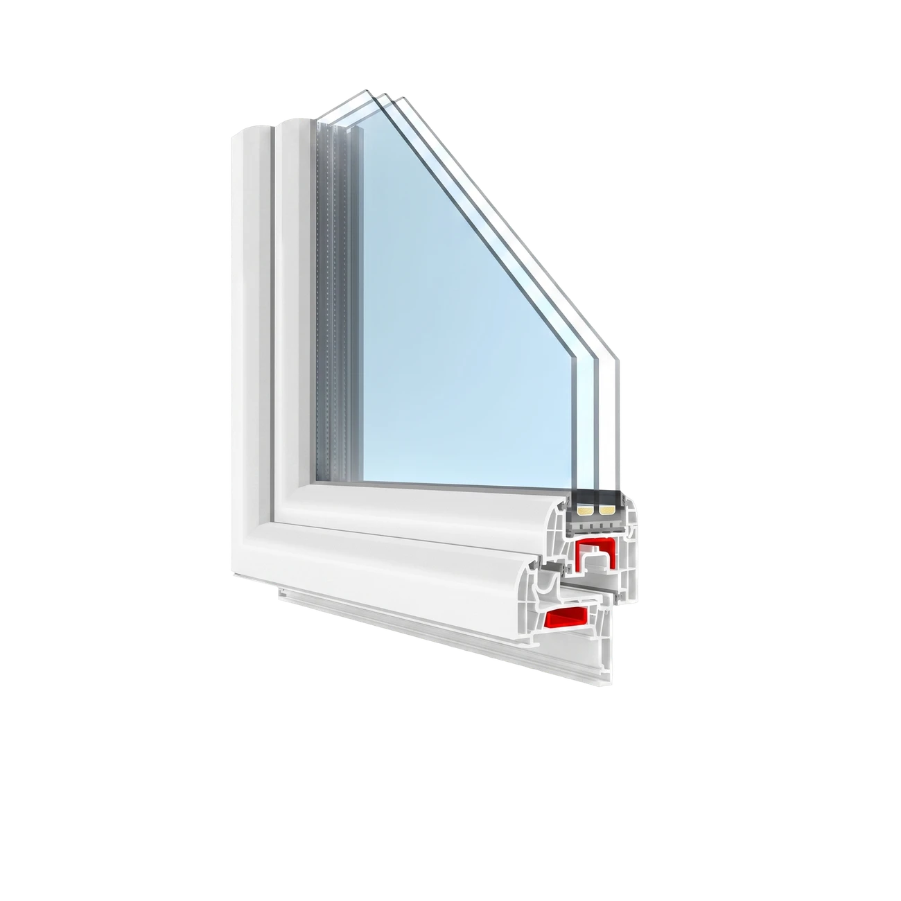 T-Classic Slim RENO corner cross-section — unit 3-pane
