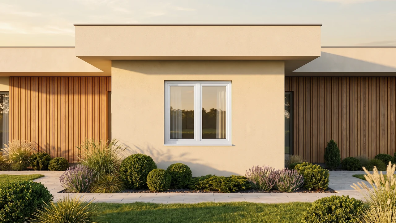 House with BUDVAR T-Classic Slim Reno windows — exterior view