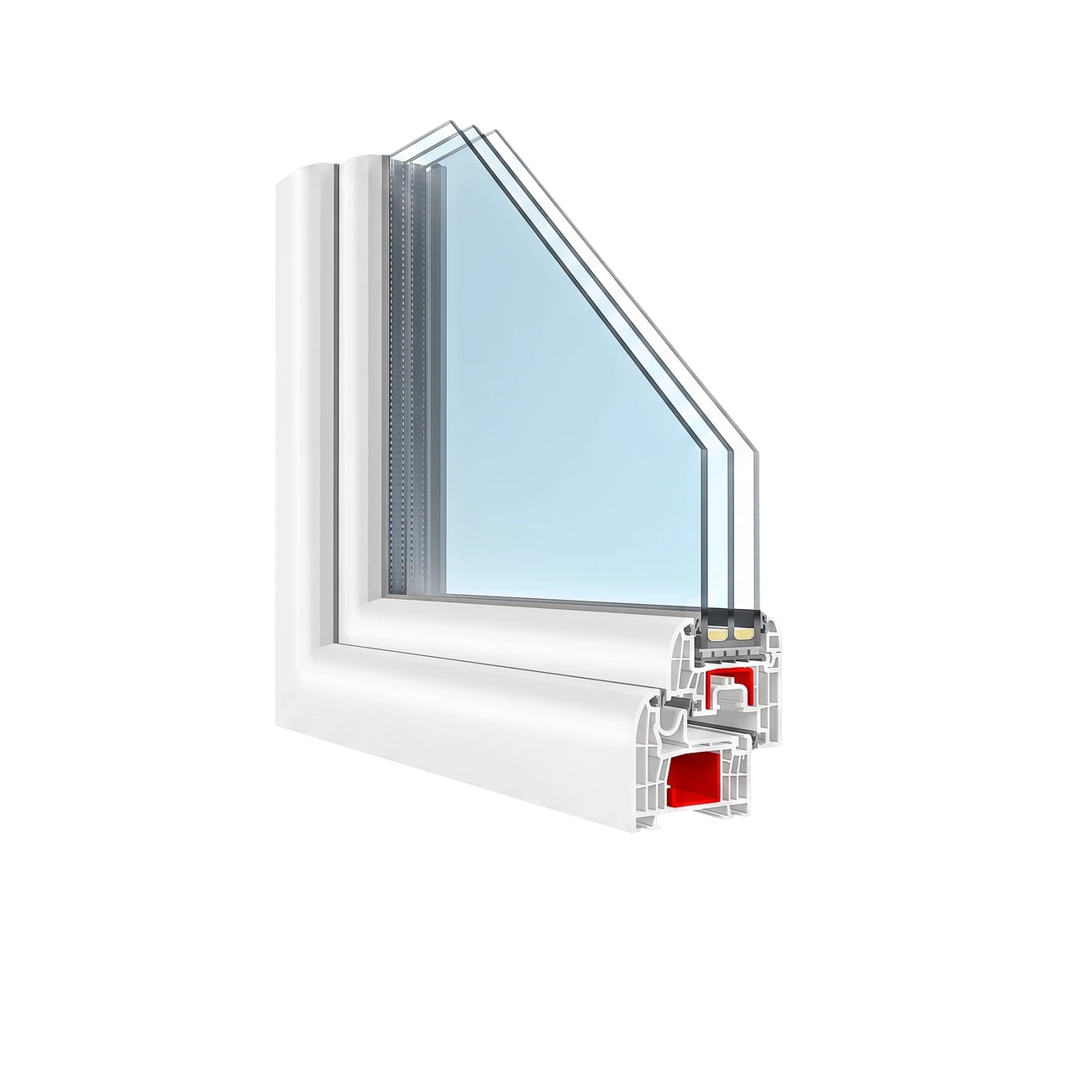 T-Classic Slim corner cross-section — unit 3-pane