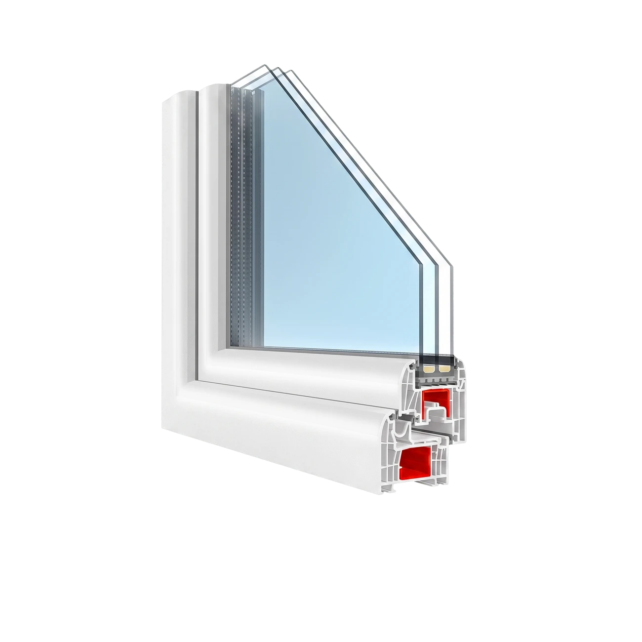 T-Classic corner cross-section — unit 3-pane