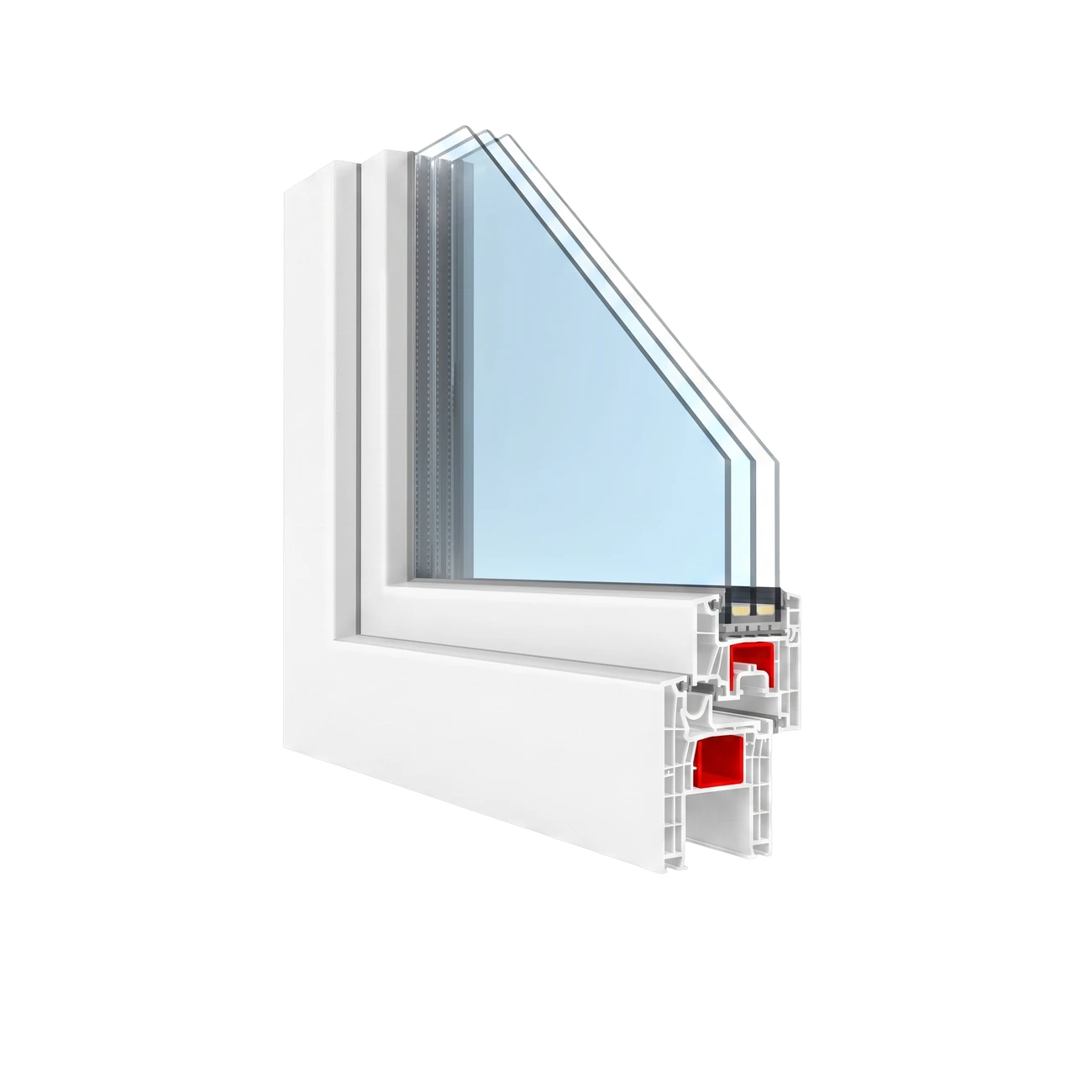 T-Comfort CH corner cross-section — unit 3-pane