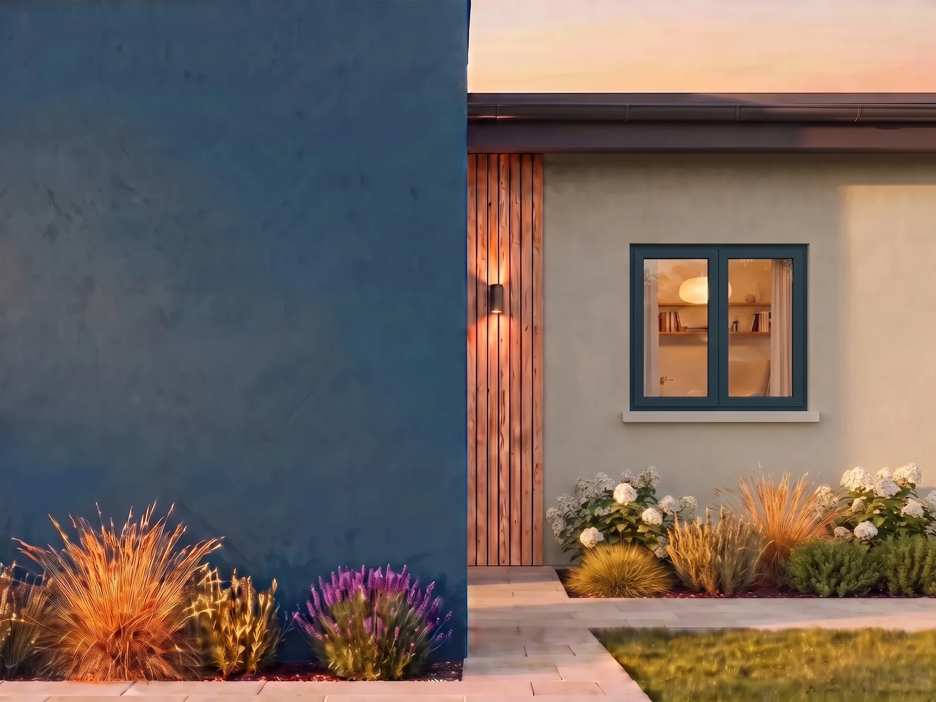 House with BUDVAR T-Comfort CH window on the brand wall — exterior view