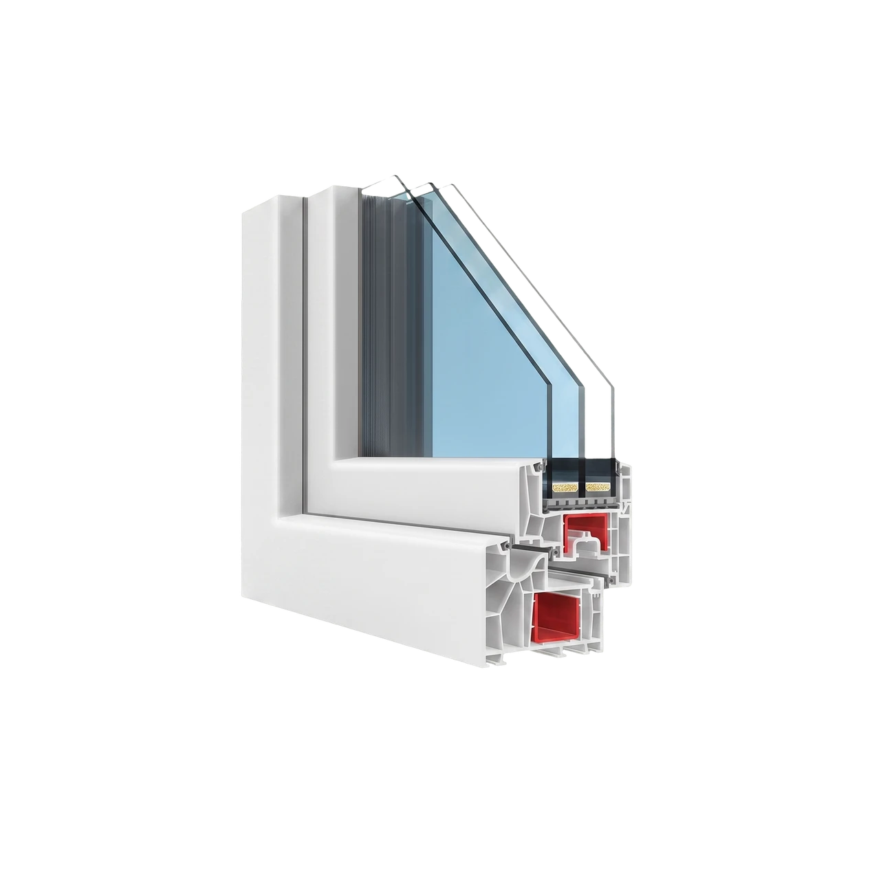 T-Energy corner cross-section — unit 3-pane