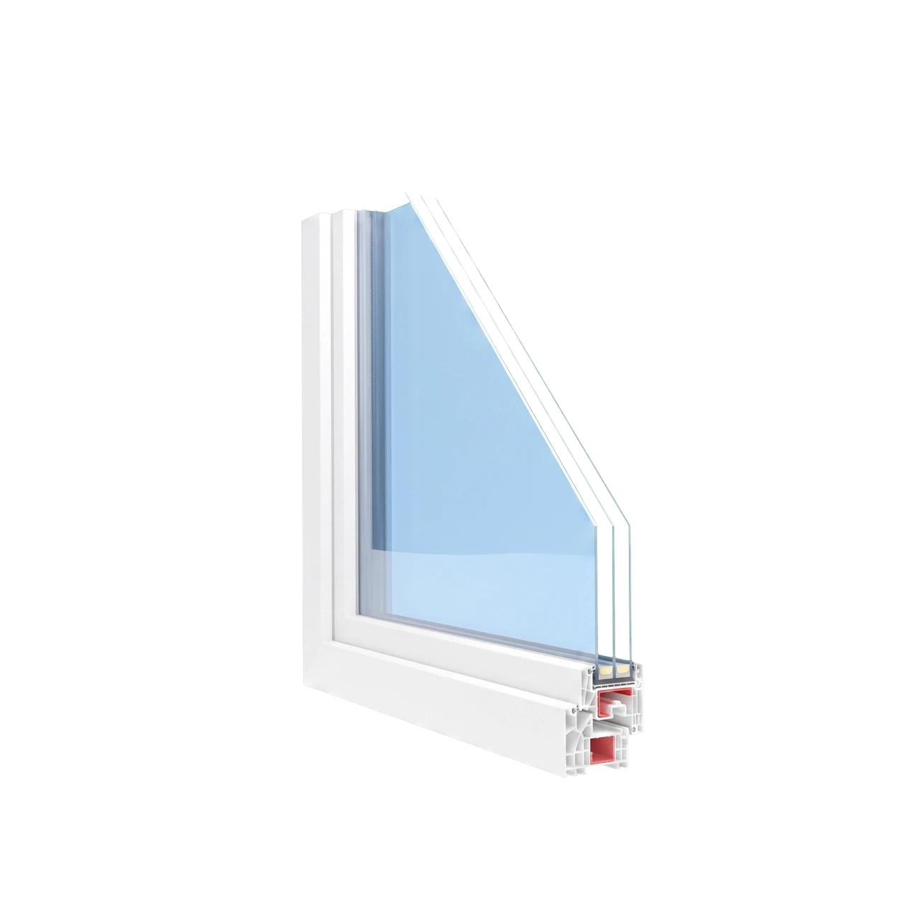 T-Perfekt corner cross-section — unit 3-pane