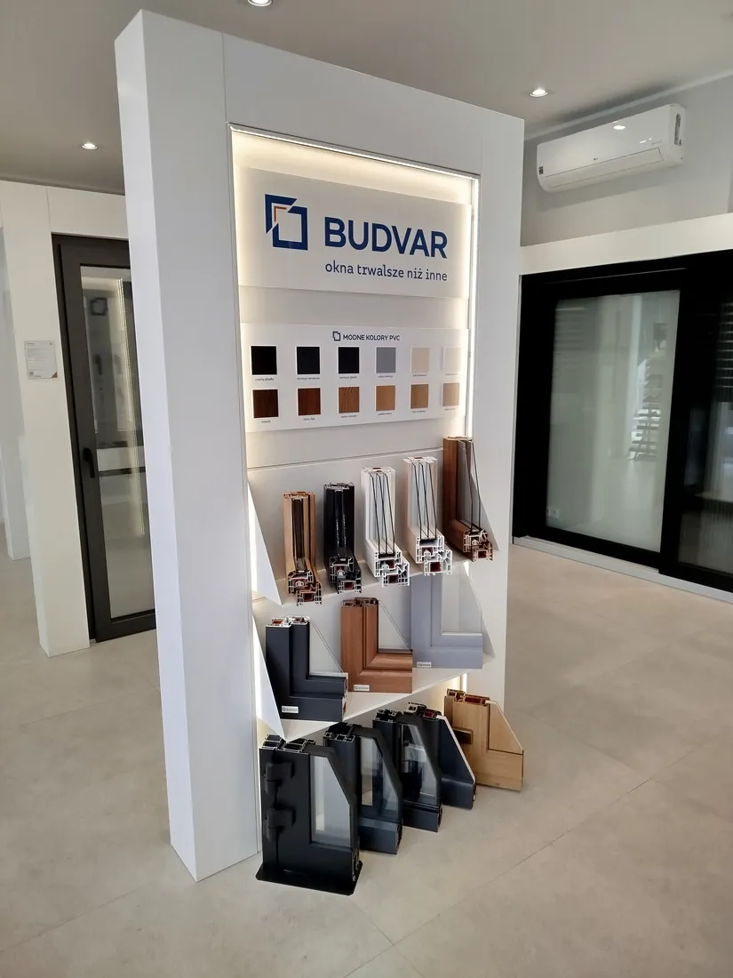 Profile cross-sections and colour samples — Salon Budvar Łódź