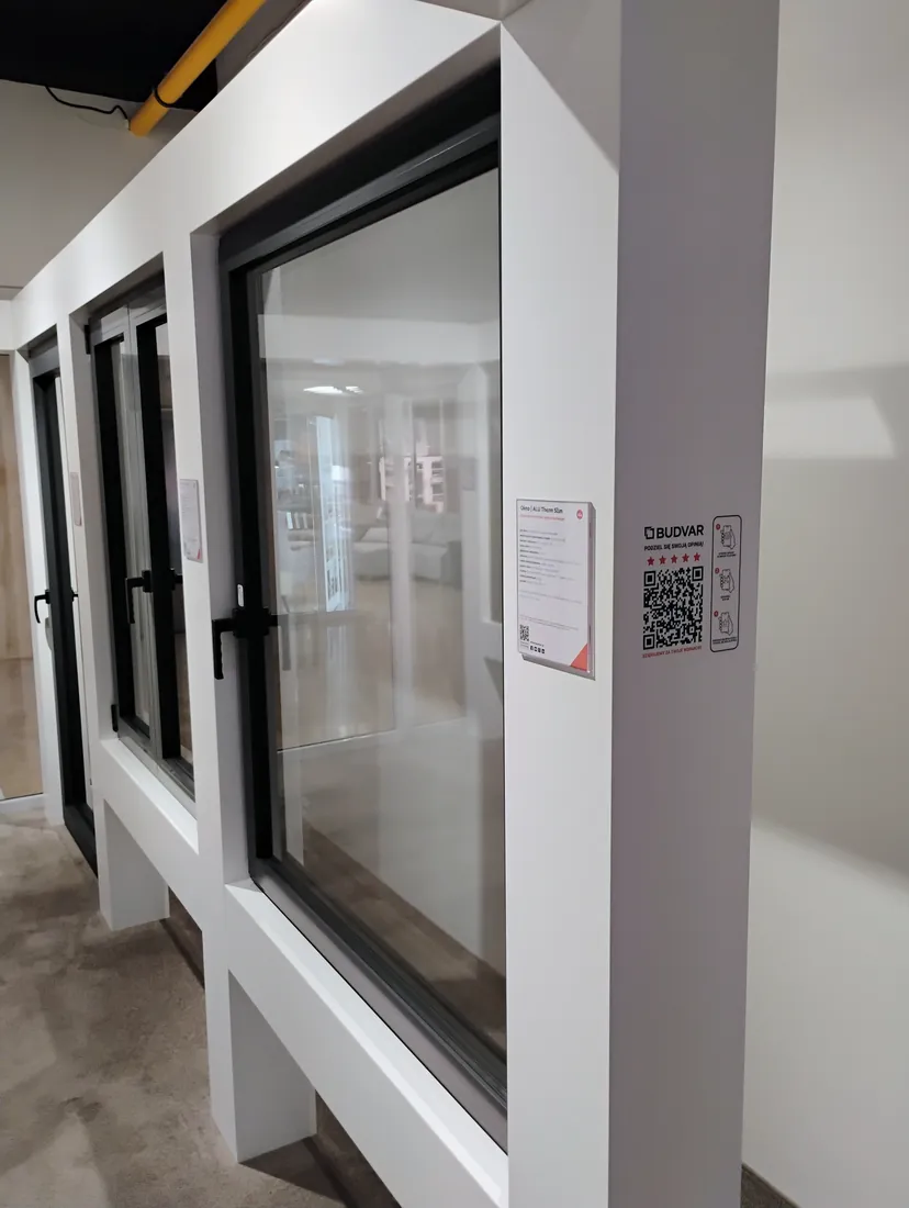 An anthracite window up close — Salon BUDVAR Poznań – Galeria Arkada
