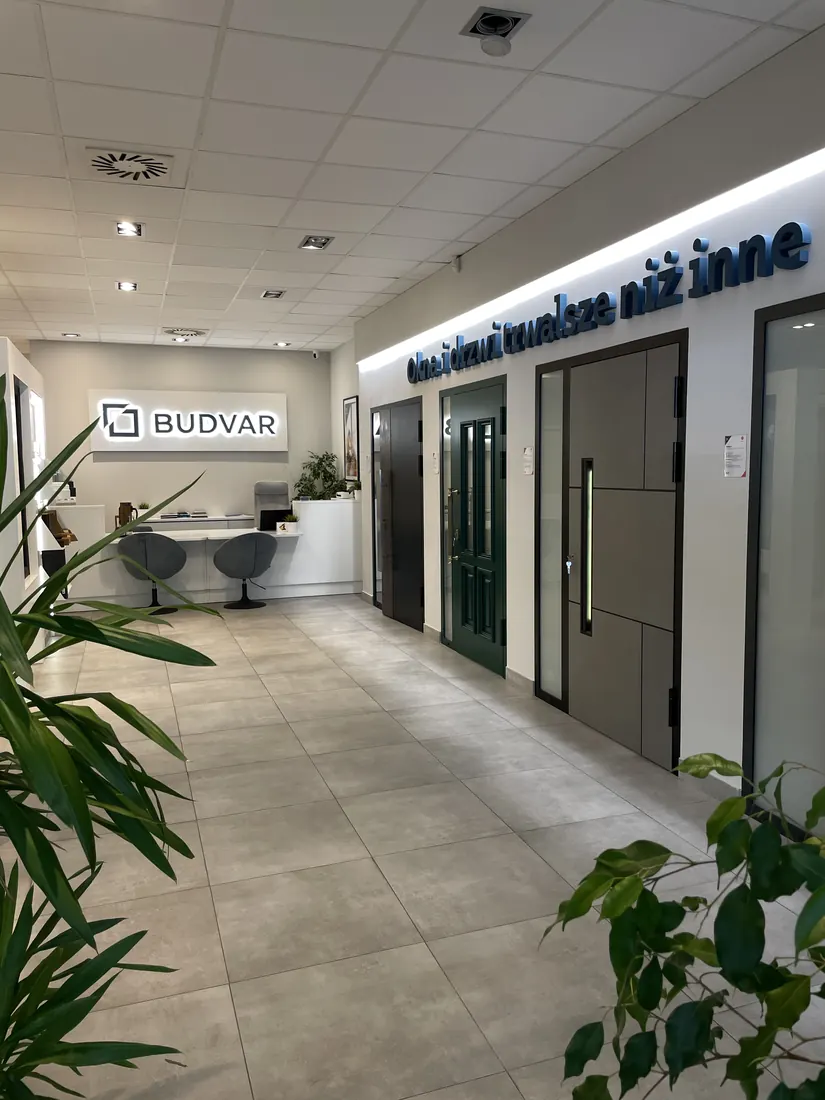 A row of entrance doors — Salon Budvar Warszawa